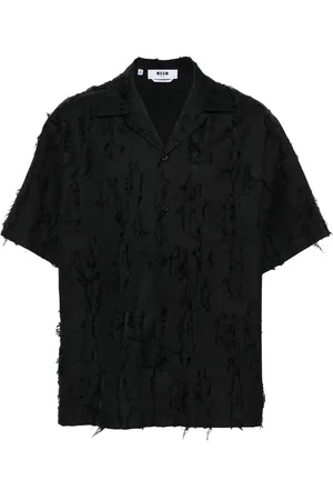 Msgm Camisa con acabado texturizado y etiqueta del logo