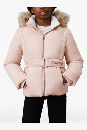 Calvin Klein Chamarra capitonada con cinturón