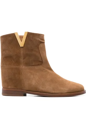Via Roma Botas de gamuza con placa del logo