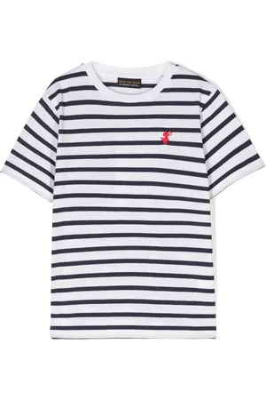 save the duck Playera Fox con logo bordado y motivo de rayas