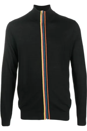 Paul Smith Cárdigan con ribete a rayas y cierre