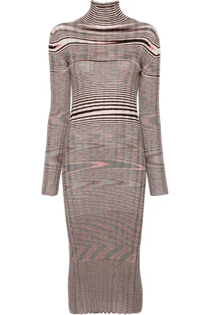 Missoni Vestido midi tejido de canalé con motivo de rayas