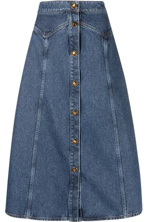 Chloé Falda de mezclilla acampanada con botones