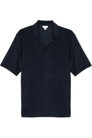 Sunspel Camisa de cuello abierto de toalla
