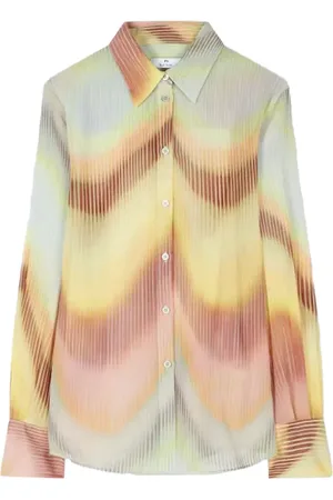 Paul Smith Camisa de georgette con estampado Gradient Wave