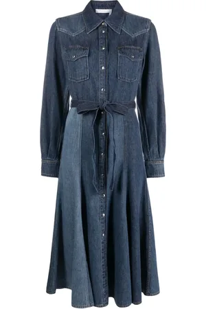 Chloé Vestido camisero de mezclilla con cinturón