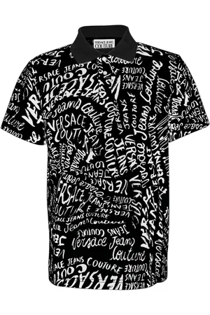 VERSACE Playera tipo polo con logo estampado
