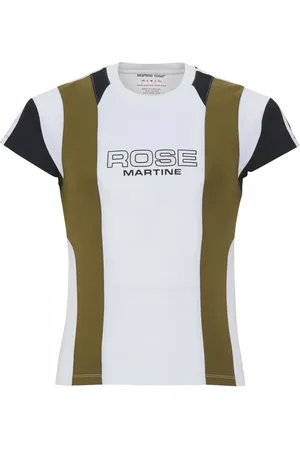 MARTINE ROSE Playera con diseño color block y logo