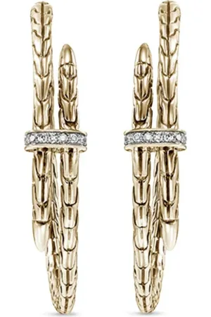 John Hardy Arracadas Spear en oro de 14kt con diamantes