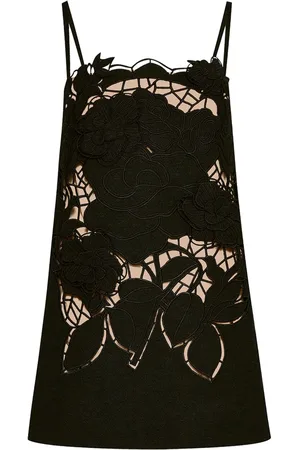 Oscar de la Renta Vestido corto con motivo de rosa