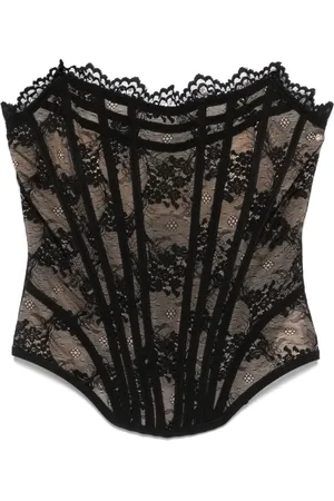 GIUSEPPE DI MORABITO Top estilo corset con aplique de encaje