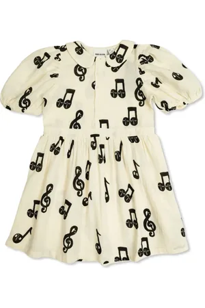 Mini Rodini Vestido con nota musical estampada