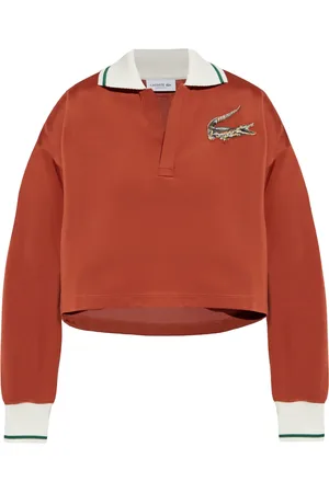 Lacoste Suéter estilo playera tipo polo con logo bordado