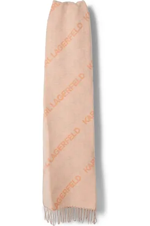 Karl Lagerfeld Mascada con logo estampado y flecos