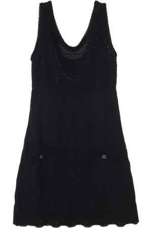 CHANEL Vestido corto tejido con botones Cocomark 1986-1988