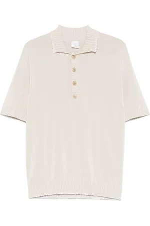 ELEVENTY Playera tipo polo con bordes bordados