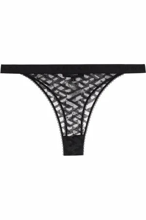 VERSACE Tanga con detalles de encaje