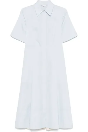 Vince Vestido midi de algodón con cinta de lona