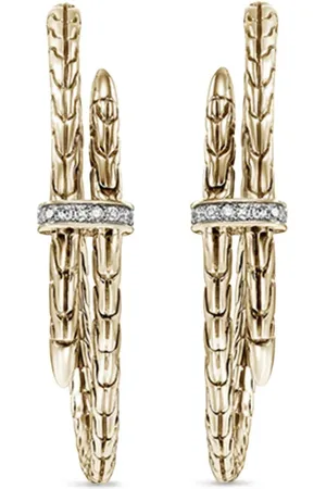 John Hardy Arracadas Spear en oro de 14kt con diamantes