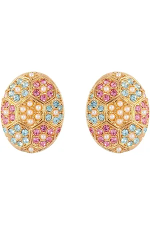 Susan Caplan Aretes de clip con detalles de cristal 1980 de x D
