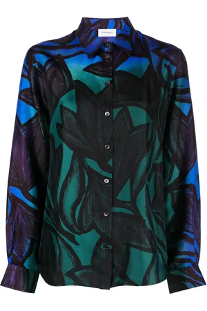 Salvatore Ferragamo Camisa de seda con estampado gráfico