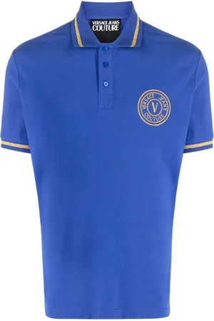 VERSACE Playera tipo polo con logo bordado