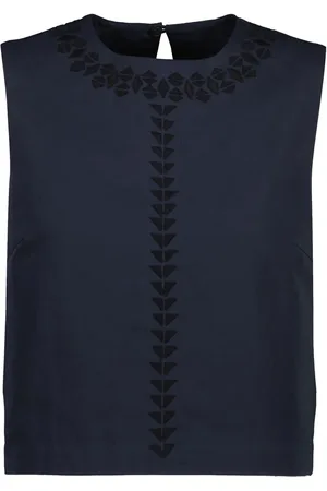 YVES SALOMON Top con logo bordado