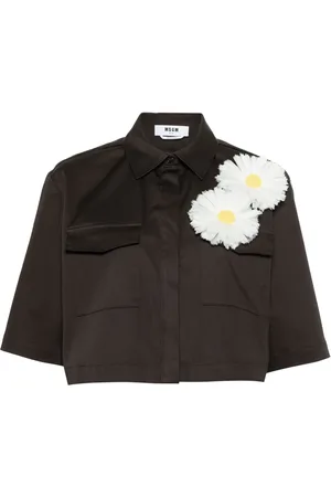 Msgm Camisa con aplique floral