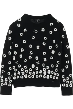 CHANEL Suéter con margaritas en intarsia 1986-1988