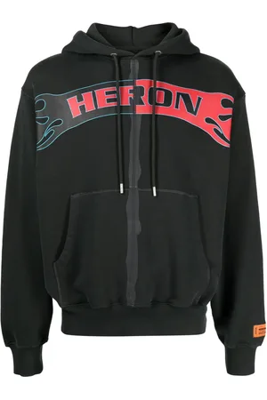 Heron Preston Hoodie con cierre y logo estampado