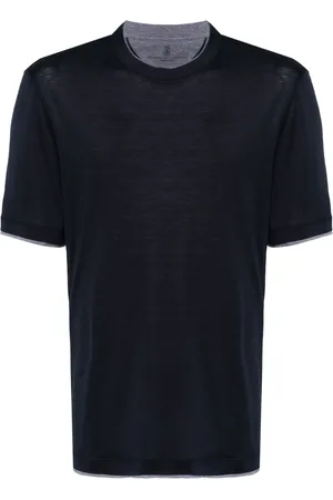 Brunello Cucinelli Playera con bordes a capas