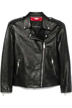 John Richmond Chamarra biker con diseño en relieve