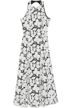 ROTATE Vestido midi con bordado inglés
