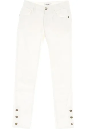 CHANEL 1986-1988 CC logo-buttons jeans