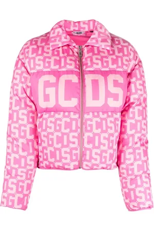 GCDS Chamarra capitonada con logo estampado