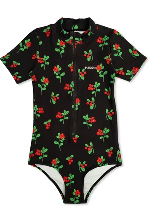 Mini Rodini Traje de baño con cerezas estampadas y cierre