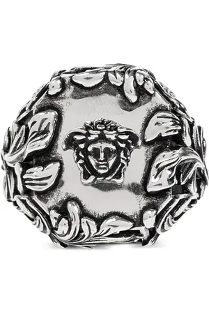 VERSACE Anillo con placa del logo