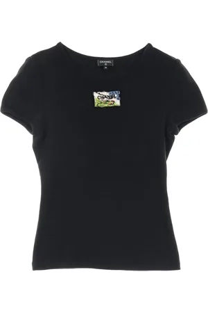 CHANEL Playera con logo bordado con mostacillas 1986-1988