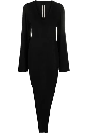 Rick Owens Vestido largo Toga con cuello en V