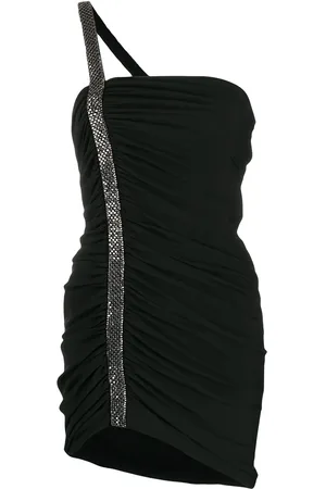 Saint Laurent Vestido corto con detalles en los tirantes