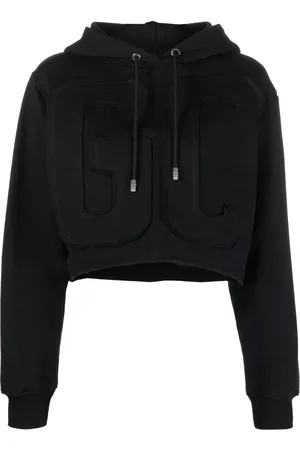 GCDS Hoodie corta con parche del logo