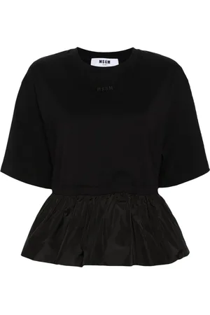 Msgm Playera con dobladillo peplum