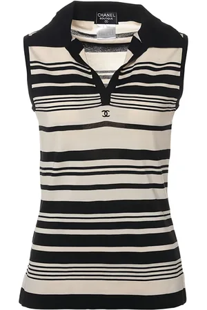 CHANEL Top con motivo de rayas 1998