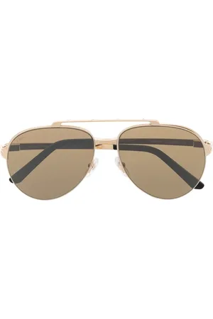 Cartier Lentes de sol con armazón estilo piloto metálica