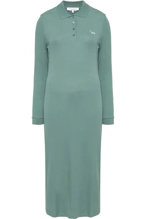 Maison Kitsuné Vestido estilo playera tipo polo de canalé