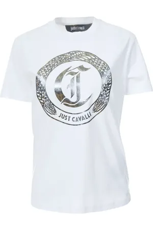 Roberto Cavalli Playera con logo estampado