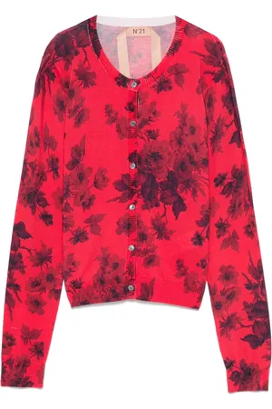 Nº21 Cárdigan tejido con motivo floral en jacquard