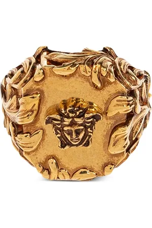 VERSACE Anillo con placa del logo