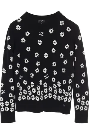 CHANEL Suéter con margaritas en intarsia 1986-1988