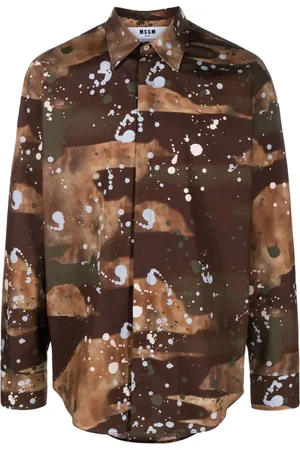 Msgm Camisa con estampado de salpicadura de pintura